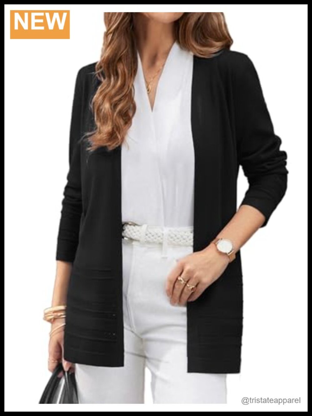 Long Sleeve V-Neck Cable Knit Cardigan Sweater Crochet Trim Fall Layering